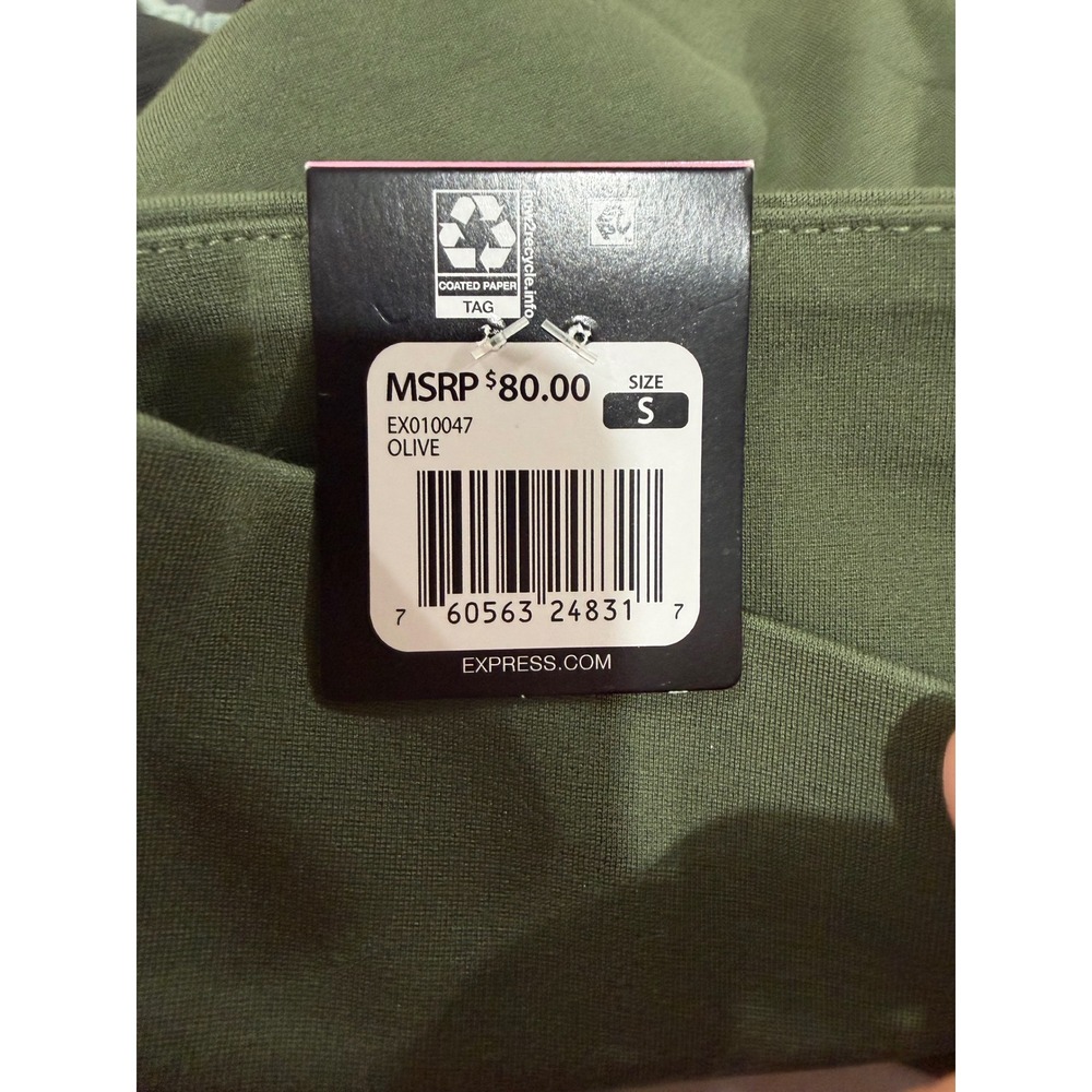 Express Womens‎ Olive Green Ponte Knit High Rise Ankle Pants Slit Hem Size S - Picture 4 of 4